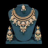 Akruti Collection Gold Plated Polki Kundan Pearl And Beads Meenakari Necklace Set