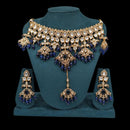 Akruti Collection Gold Plated Polki Kundan Stone Pearl And Beads Necklace Set