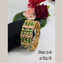 Akruti Collection Gold Plated Kundan Stone And Meenakari Bangle Set