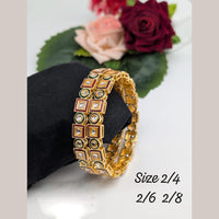 Akruti Collection Gold Plated Kundan Stone And Meenakari Bangle Set