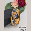 Akruti Collection Gold Plated Pota Stone And Meenakari Bangle Set