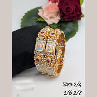 Akruti Collection Gold Plated Kundan Stone And Meenakari Bangle Set