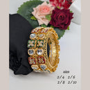 Akruti Collection Gold Plated Kundan Stone And Meenakari Bangle Set