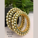 Akruti Collection Gold Plated Kundan Stone And Meenakari Bangle Set