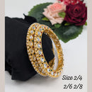 Akruti Collection Gold Plated Kundan Stone And Meenakari Bangle Set