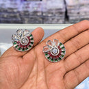 Akruti Collection Silver Plated AD Stud Earrings