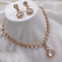 Akruti Collection Gold Plated Polki Kundan Stone Necklace Set