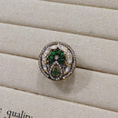 Akruti Collection Gold Plated Pota Stone Ring