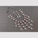 Akruti Collection Oxidised Plated Pota Stone Necklace Set