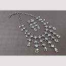 Akruti Collection Oxidised Plated Pota Stone Necklace Set