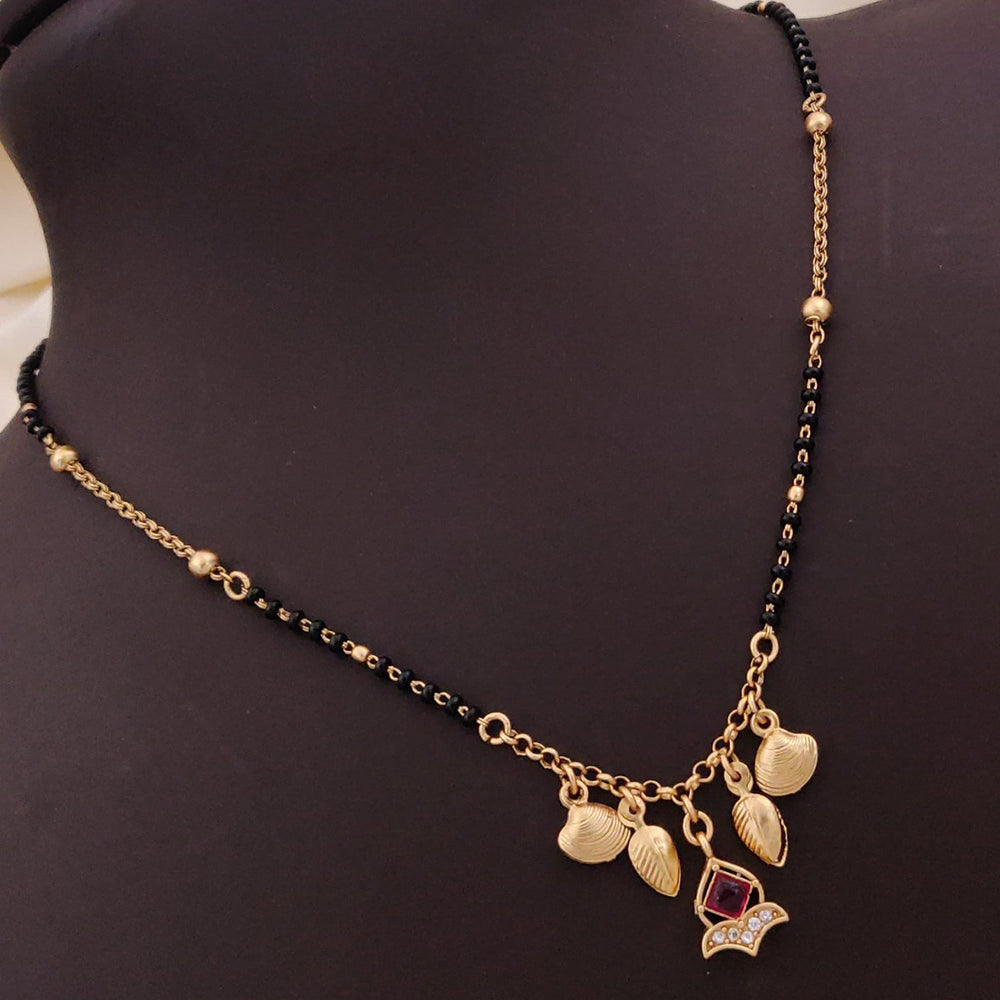 Akruti Collection Gold Plated Pota Stone And Austrian Mangalsutra