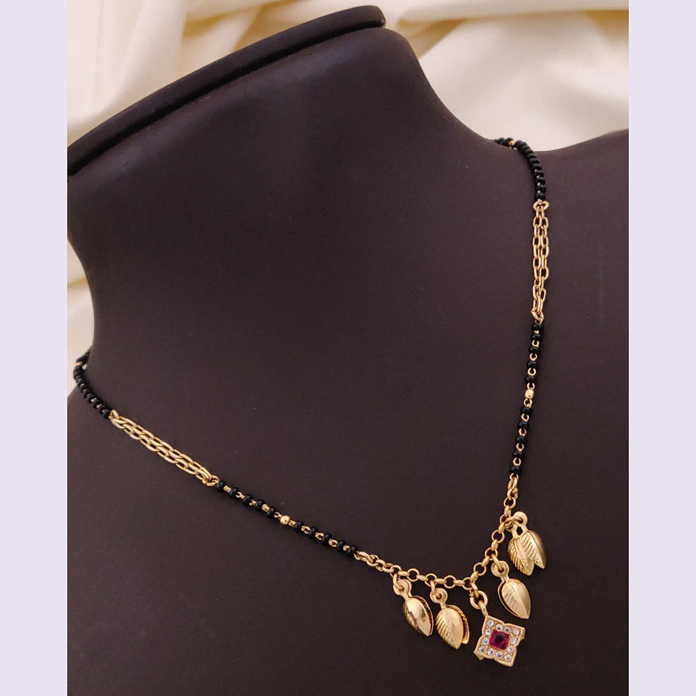 Akruti Collection Gold Plated Pota Stone And Austrian Mangalsutra