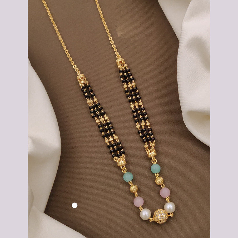 Akruti Collection Gold Plated Long Mangalsutra