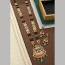Akruti Collection Gold Plated Pota Stone And Meenakari Manglasutra Set