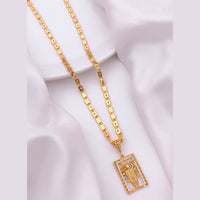 Akruti Collection Gold Plated Austrian Stone Temple Men's Chain Pendant
