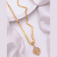 Akruti Collection Gold Plated Austrian Stone Temple Men's Chain Pendant