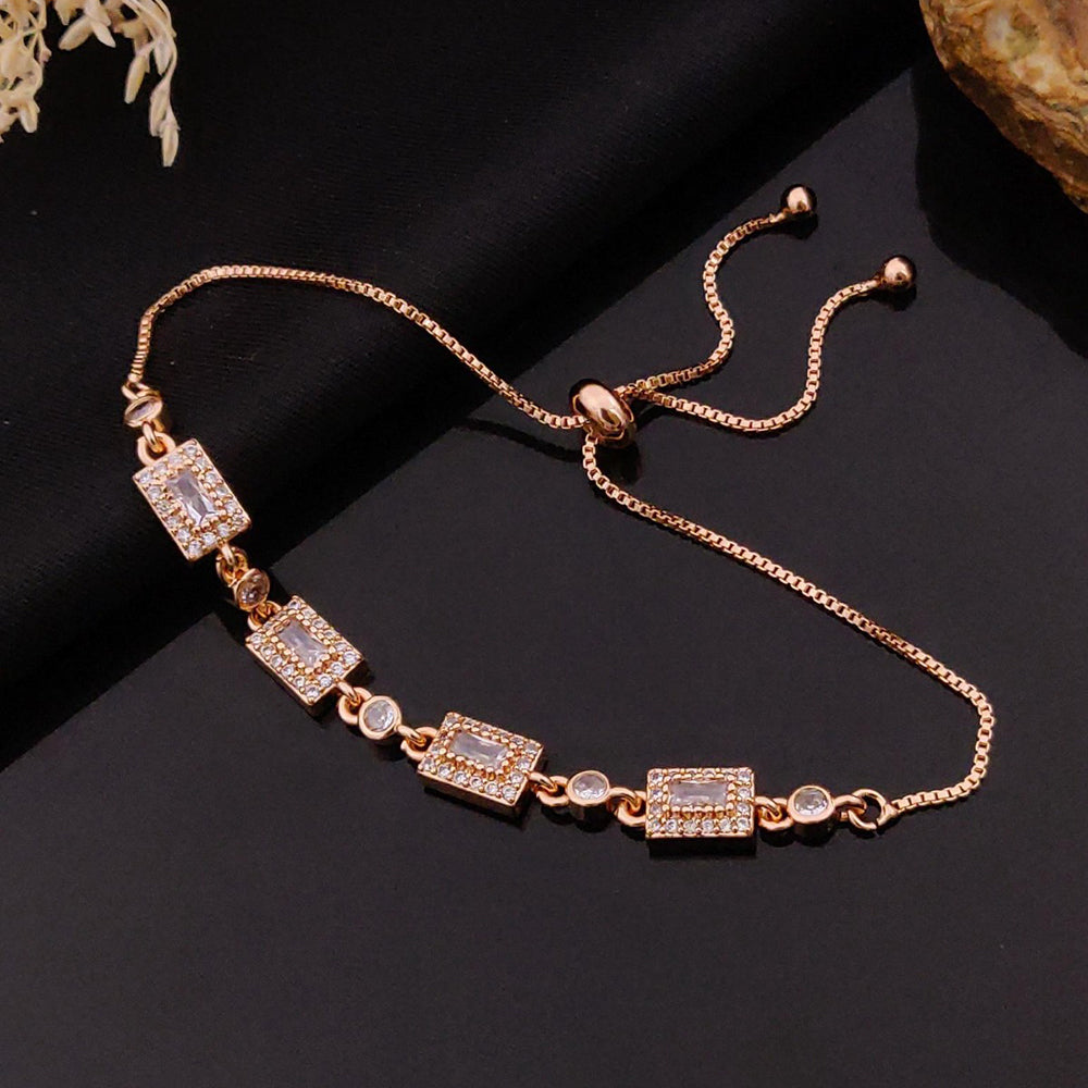 Akruti Collection Gold Plated Austrian Stone Adjustable Bracelet