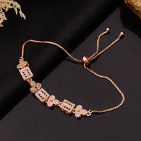 Akruti Collection Gold Plated Austrian Stone Adjustable Bracelet