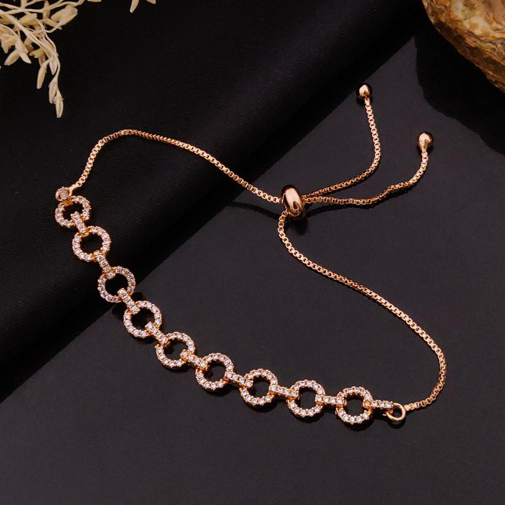 Akruti Collection Gold Plated Austrian Stone Adjustable Bracelet