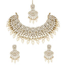 Akruti Collection Gold Plated Kundan Stone And Beads Necklace Set