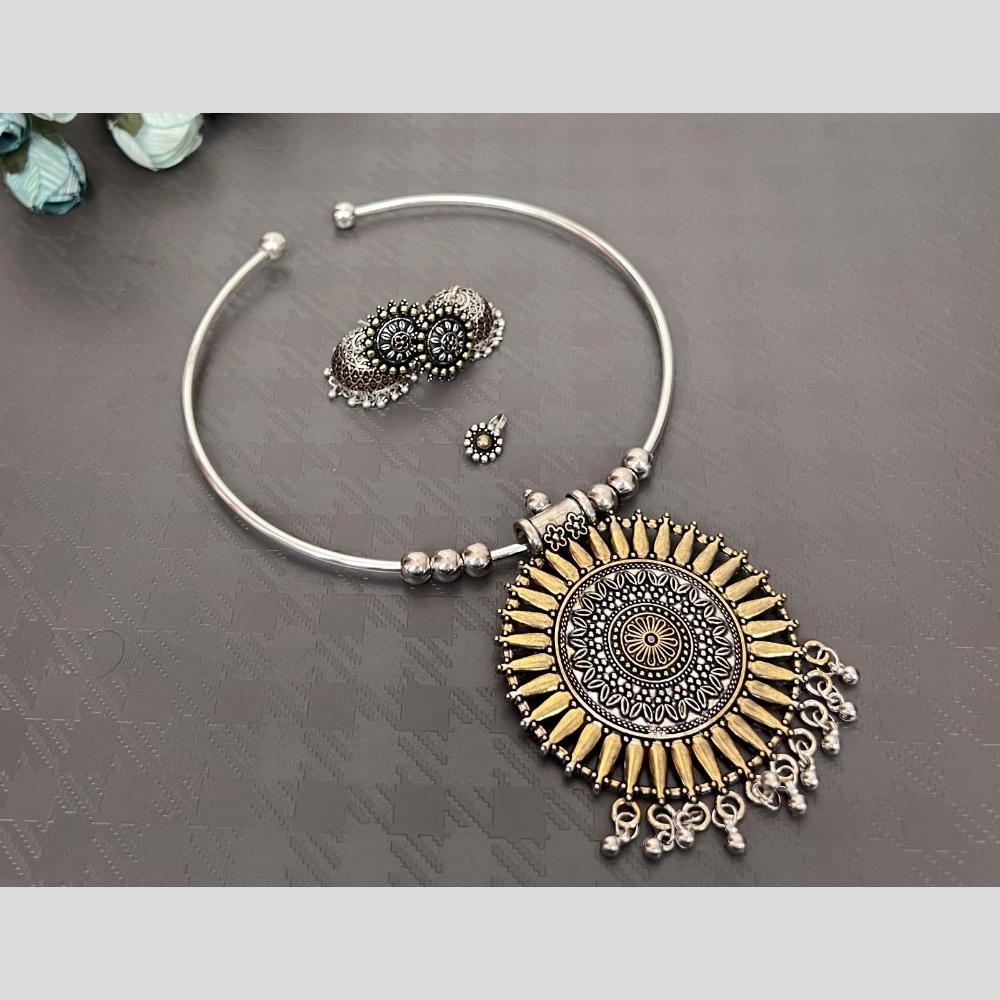 Akruti Collection 2 Tone Plated Necklace Set