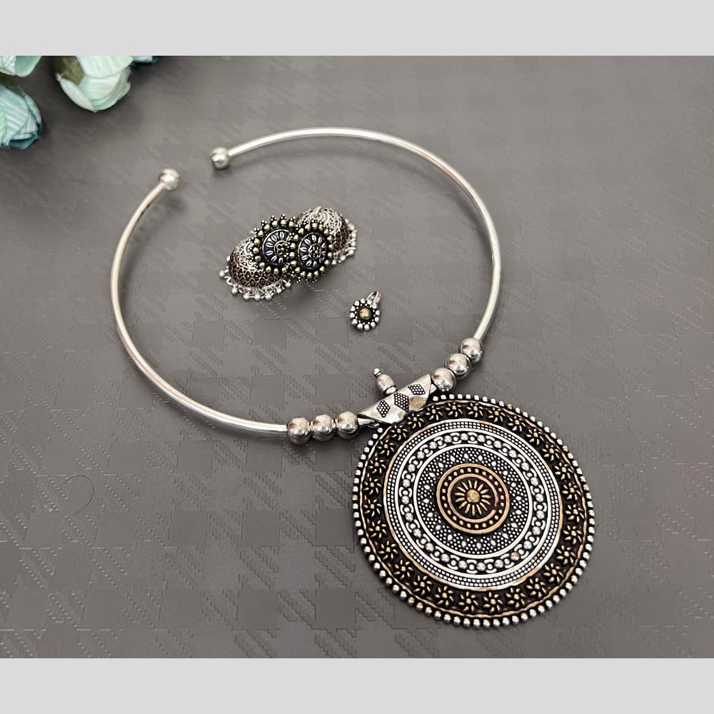 Akruti Collection 2 Tone Plated Necklace Set