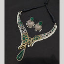 Akruti Collection 2 Tone Plated Pota Stone Necklace Set