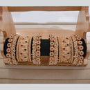 Akruti Collection Gold Plated Pota Stone And Meenakari Bangle Set