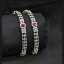 Akruti Collection Premium Gold Plated American Diamond Bangles