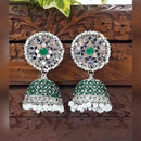 Akruti Collection Silver Plated Mirror And Pearl Meenakari Jhumki Earrings