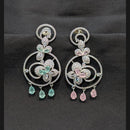 Akruti Collection Silver Plated American Daimonds Dangler Earrings 