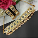 Akruti Collection Gold Plated Kundan And Pearls Choker Necklace Set