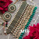 Akruti Collection Gold Plated Pota Stone And Beads Choker Necklace Set 