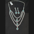 Akruti Collection Silver Plated American Diamonds Multi Layer Necklace Set
