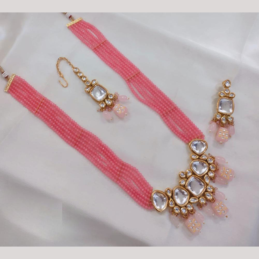 Akruti Collection Timeless Tradition Kundan And  Beads Long Necklace Set