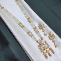 Akruti Collection Color & Charm Crystal Stone And Pearl Meenakari Long Necklace Set