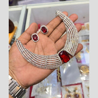Akruti Collection Radiant Glow Modern American Daimonds Necklace Set