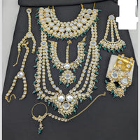 Akruti Collection Queen's Charm Kundan And Beads Fusion Look Bridal Set