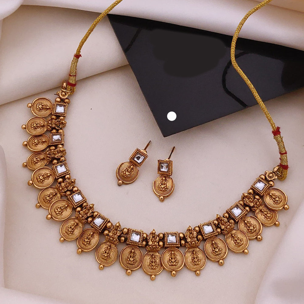 Akruti Collection Divine Grace Refined Traditional Look Temple Necklace Set