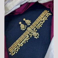 Akruti Collection Pota Stone And Beads Choker Neckalce Set