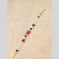 Akruti Collection Elegant Pearl Rakhi – Traditional Love with a Touch of Grace