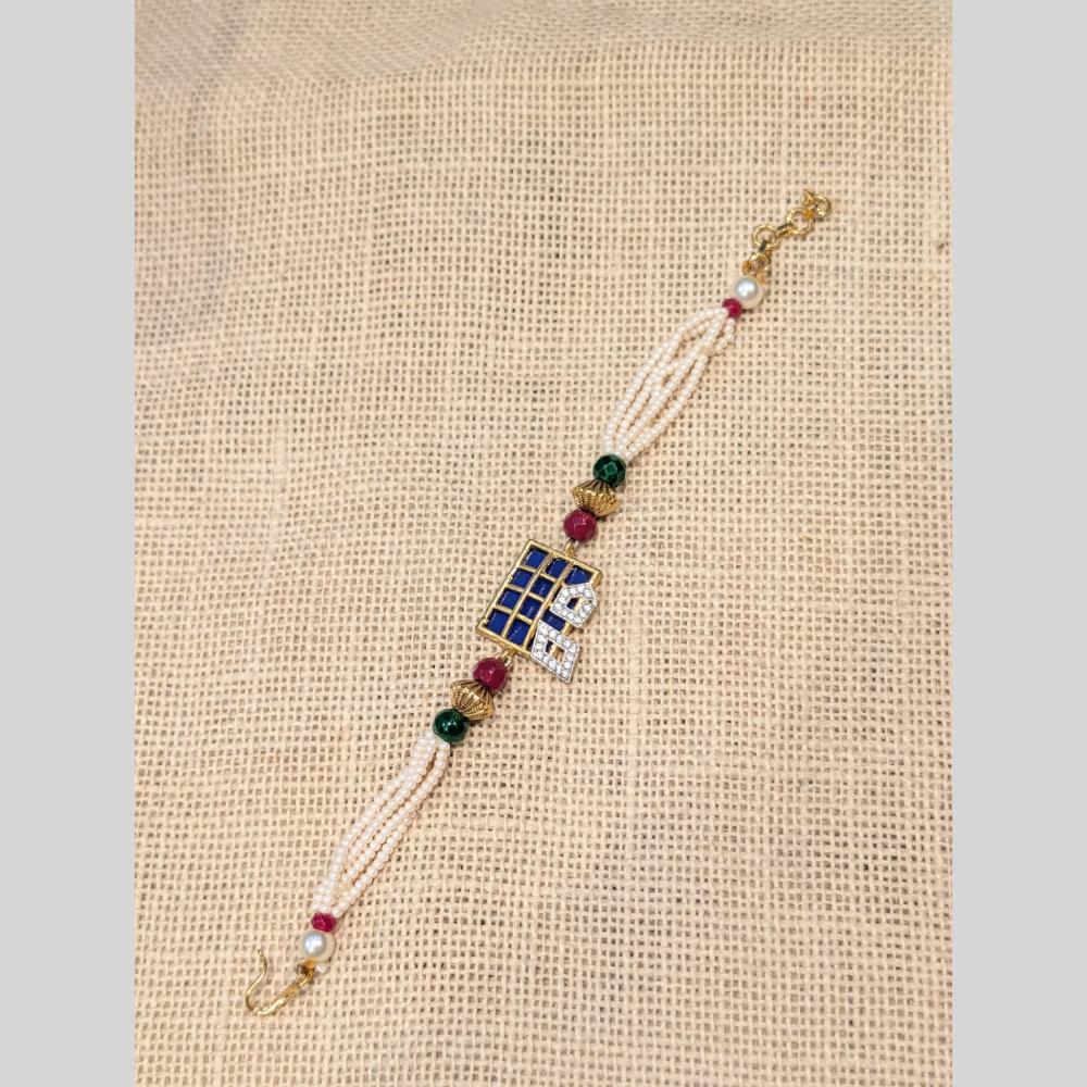 Akruti Collection Rakhi with Pearl Detailing – Celebrate Raksha Bandhan in Style