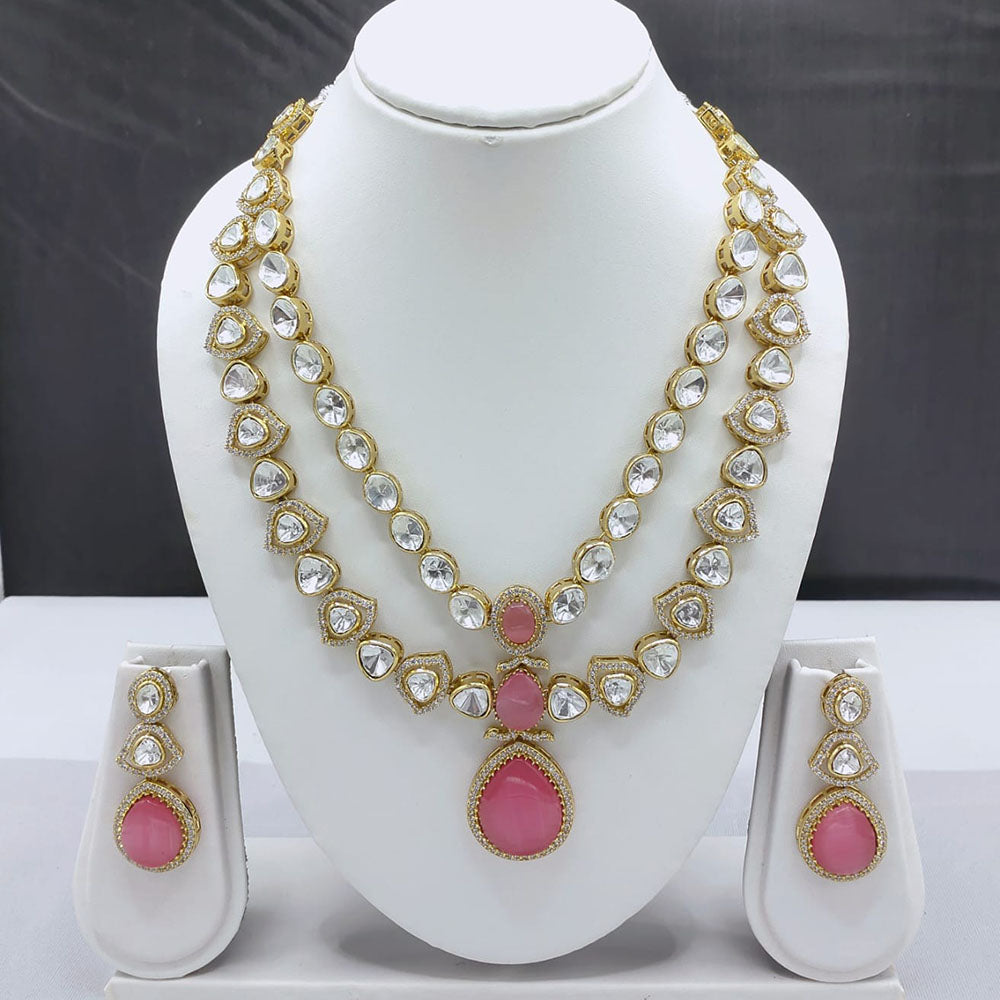 Akruti Collection Kundan Stone Long Necklace Set