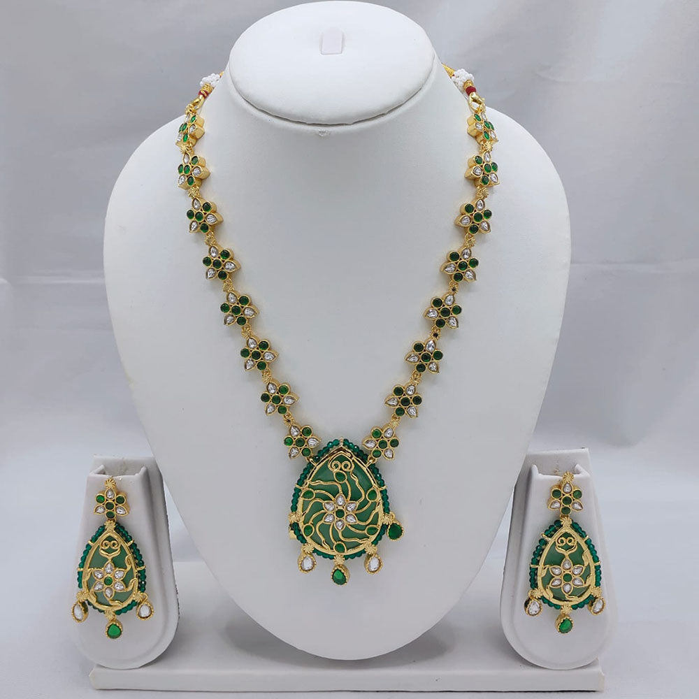 Akruti Collection Kundan Stone Long Necklace Set