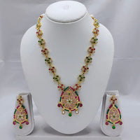 Akruti Collection Kundan Stone Long Necklace Set