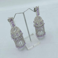 Akruti Collection Sparkling American Diamond Dangler Earrings For Party wear
