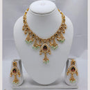 Akruti Collection Designer Pota Stone & Pearl Necklace Jewelry Set
