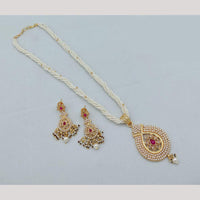 Akruti Collection Royal Radiance Pota Stone And Pearl Necklace Set