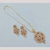 Akruti Collection Royal Radiance Pota Stone And Pearl Necklace Set