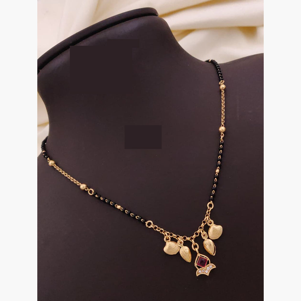 Akruti Collections Pota and Leaf Drop Design Mangalsutra